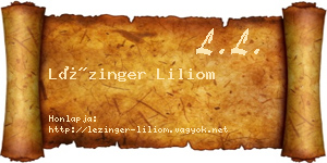Lézinger Liliom névjegykártya